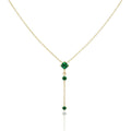 collier y acier inoxydable strass vert