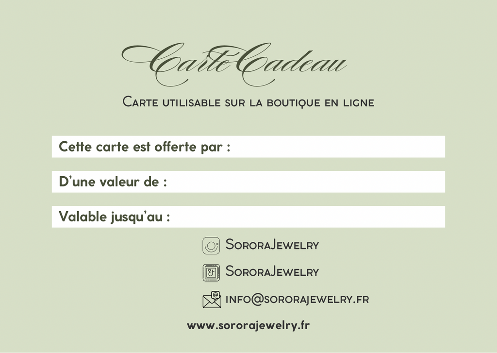 Carte cadeau Sorora