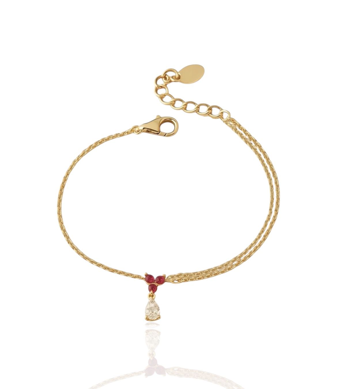 Bijou raffiné avec chaîne doublée et pendentif lumineux en cristal