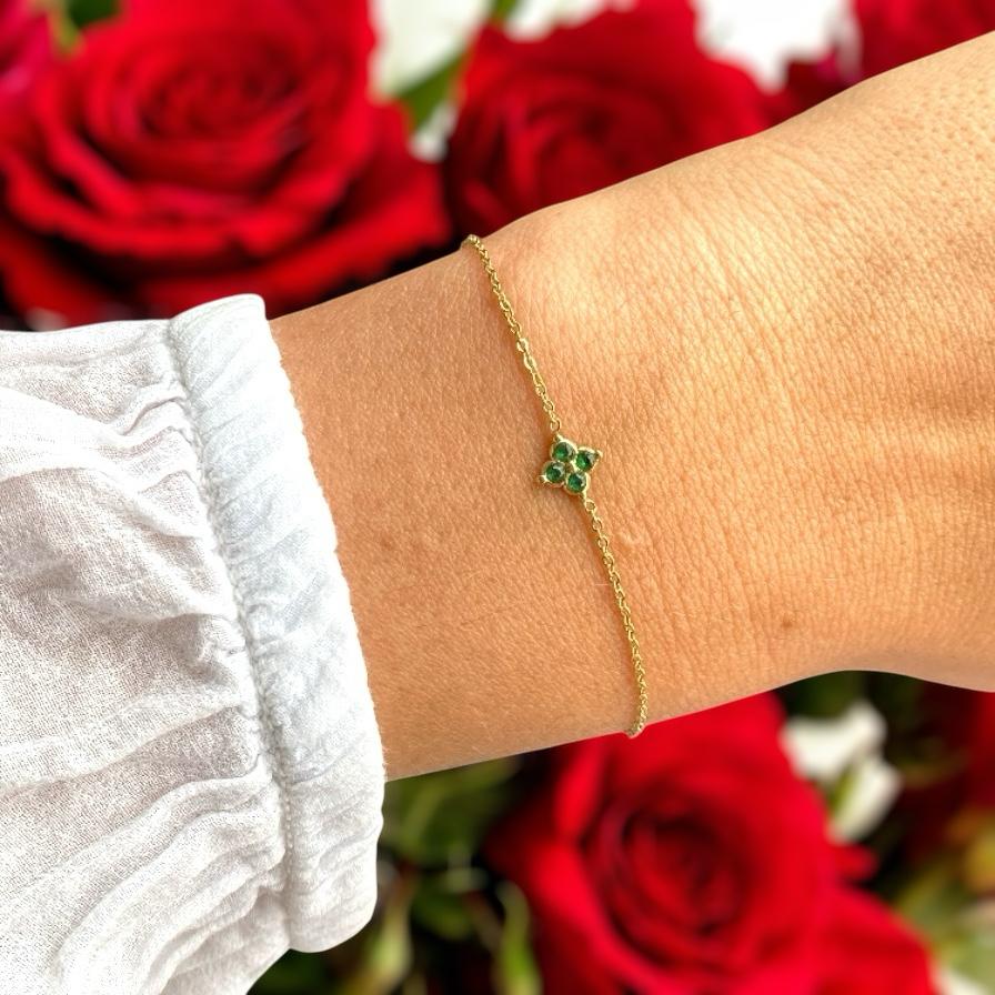 bracelet femme chaîne fine vert